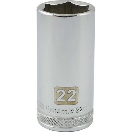 Dynamic 3/8" Drive, 22mm Metric Socket, 6 Points D008222